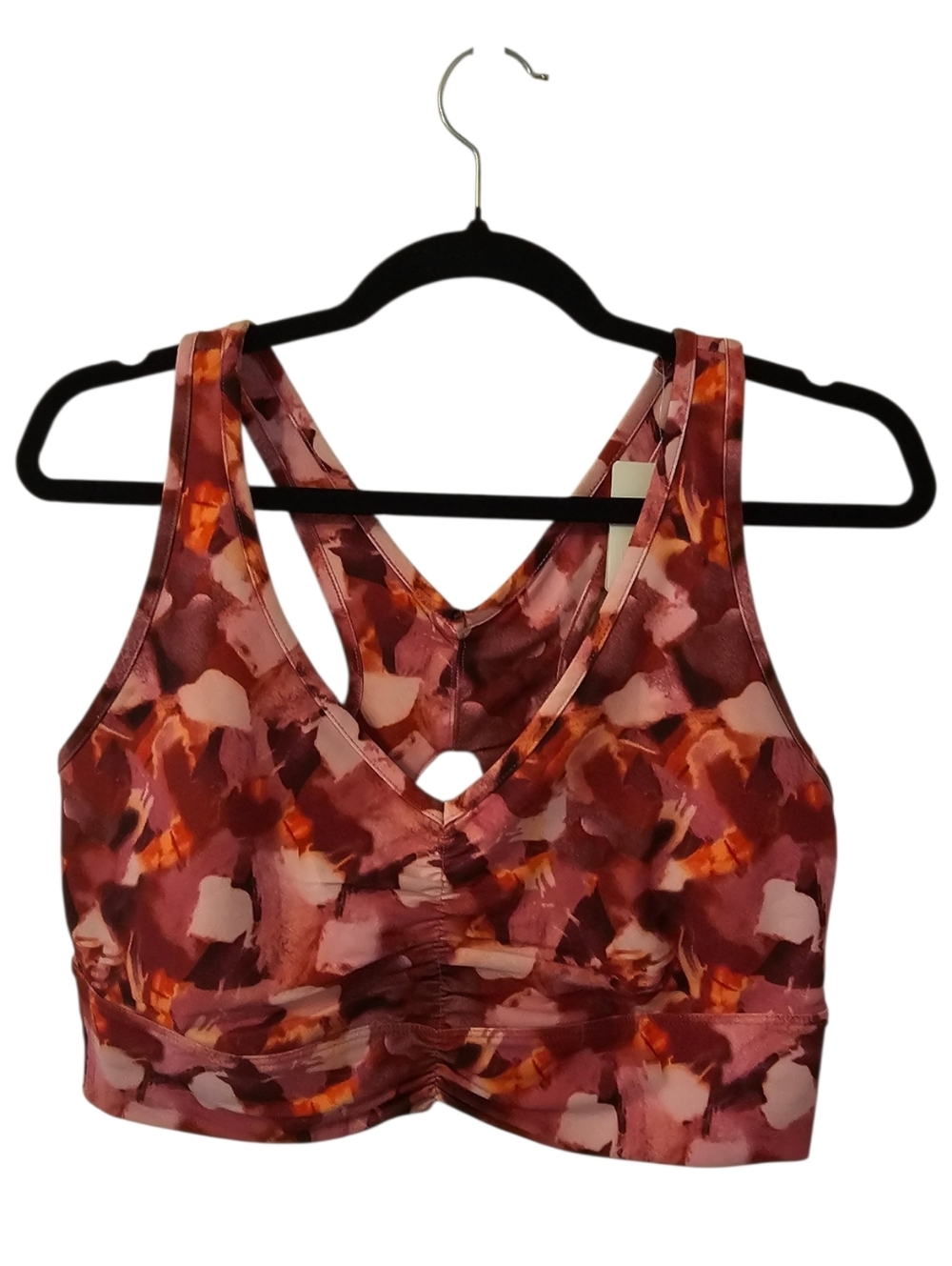 MultiColoured Penningtons ActiveZone Women's Low Support Ruching V-Neck Crop Top